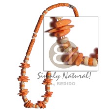 orange 4 5mm coco heishe with matching coco
