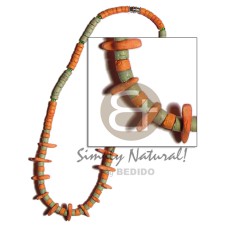 orange green 4 5mm coco heishe with matching coco