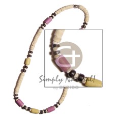 4 5mm coco heishe bleach with lavender yellow wood